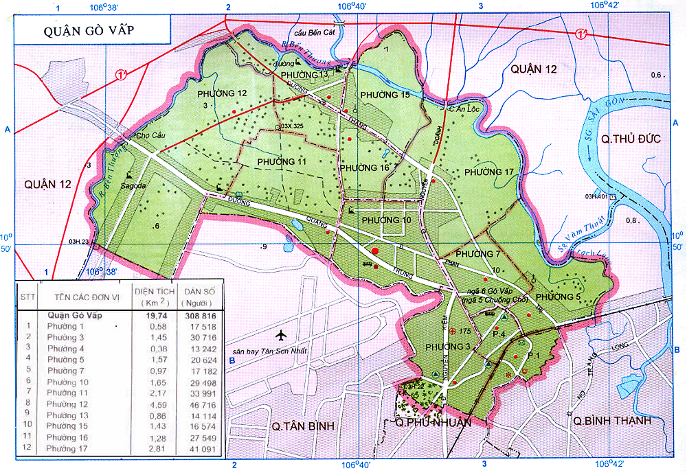Bản đồ bản đồ đường đi quận Gò Vấp TPHCM chi tiết và dễ sử dụng