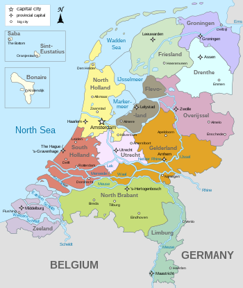 Bản đồ các đơn vị hành chính của Hà Lan năm 2022