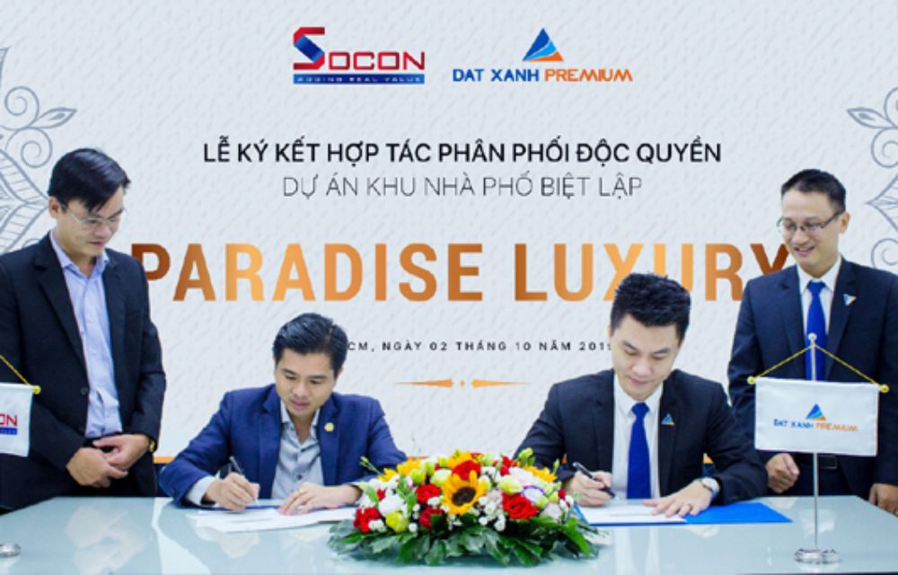 Ngày 2/10/2019, Đất Xanh Premium ký hợp đồng phân phối độc quyền dự án Paradise Luxury do Socon Việt Nam làm chủ đầu tư.