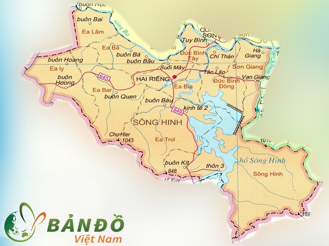 Bản đồ huyện Sông Hinh