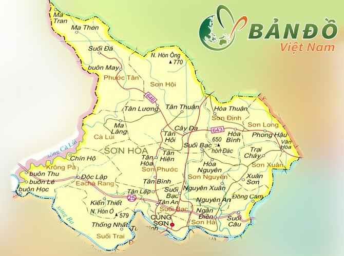 Bản đồ huyện Sơn Hoà