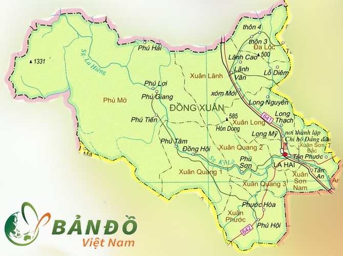 Bản đồ huyện Đồng Xuân