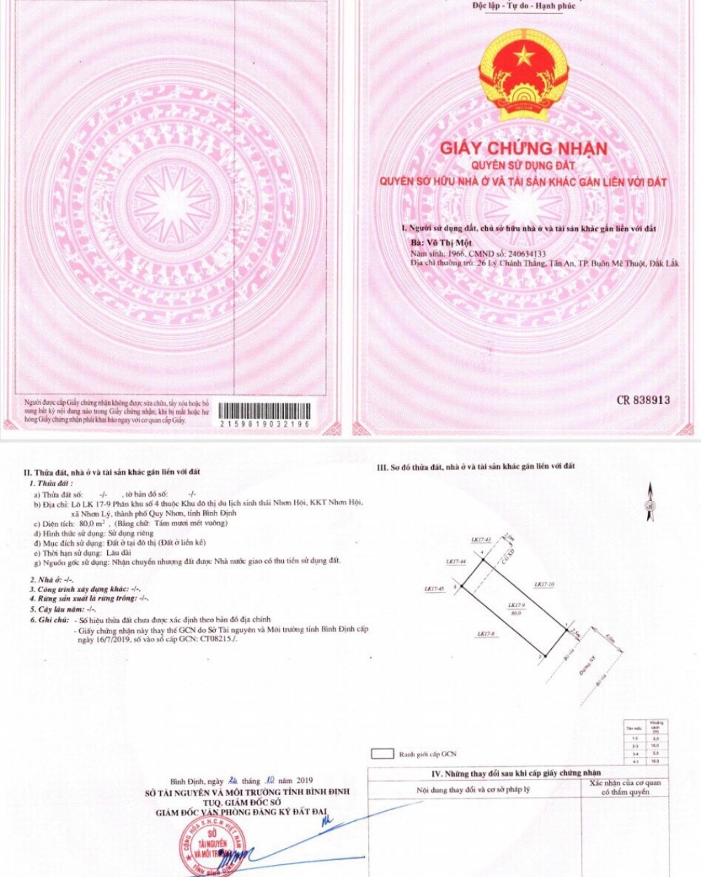 Sổ đỏ Phân khu 4 thuộc Nhơn Hội New City