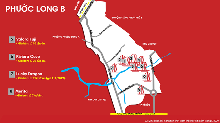 Bảng giá nhà phố & biệt thự tại Phường Phước Long B, Quận 9