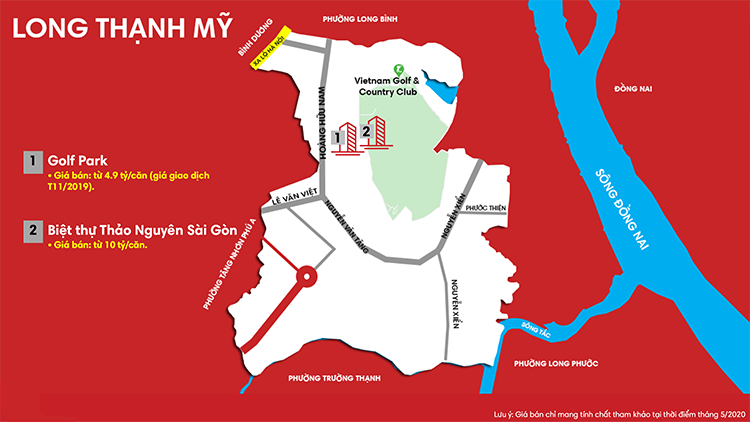 Bảng giá nhà phố & biệt thự tại Phường Long Thành Mỹ, Quận 9