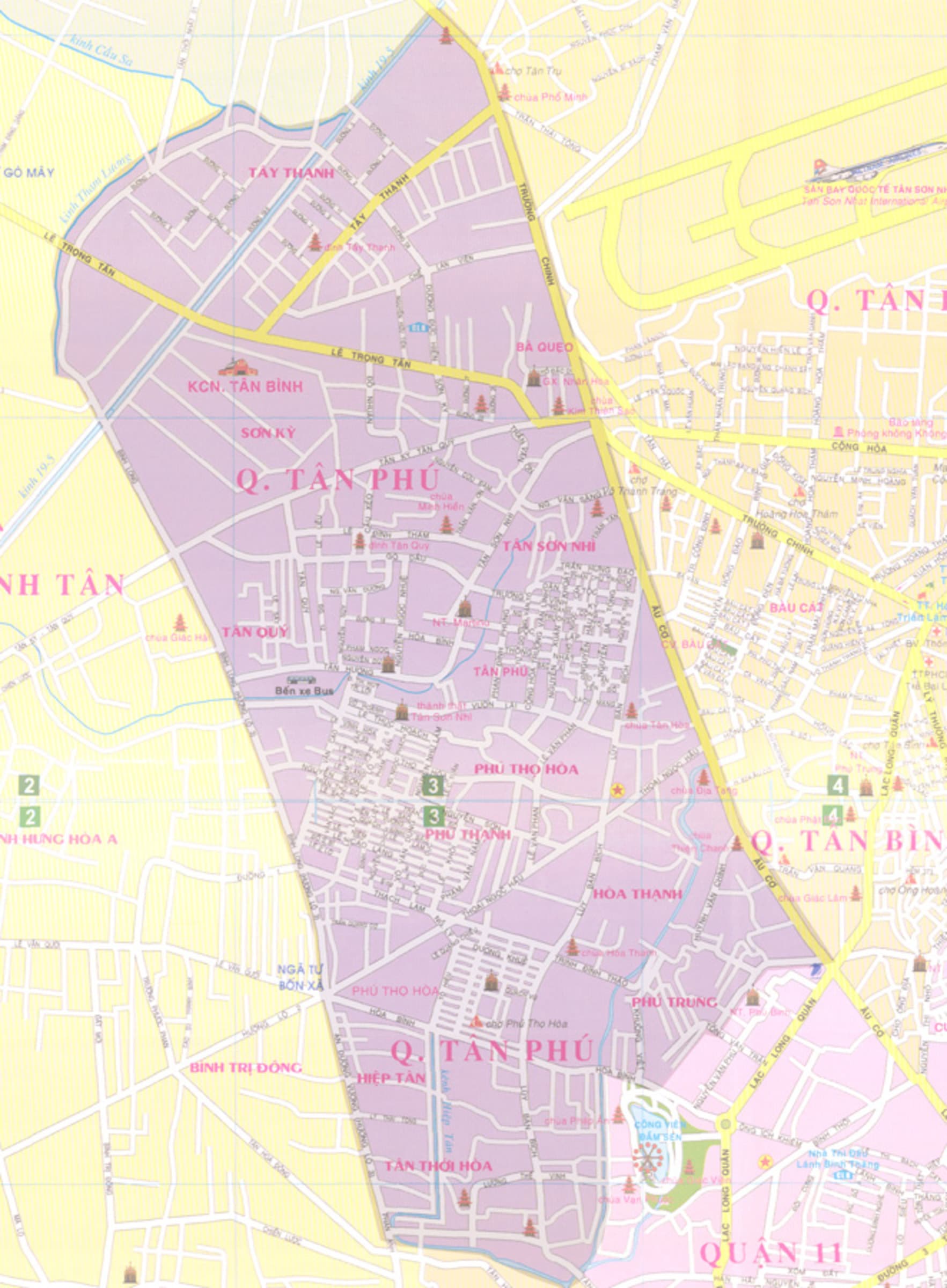 Bản đồ hành chính quận Tân Phú năm 2022