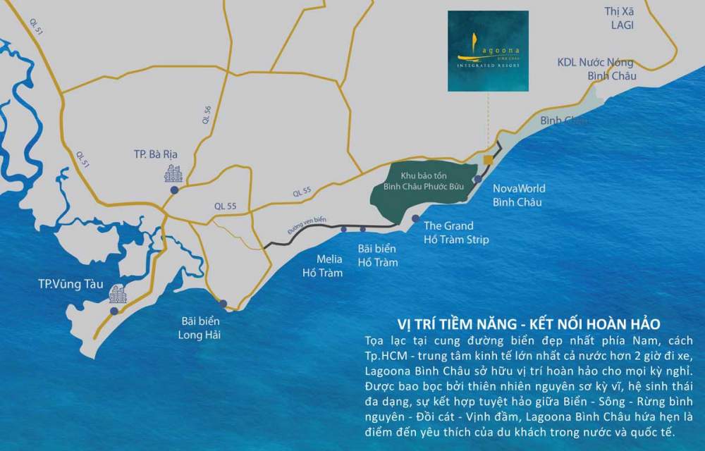 Vị trí khu nghĩ dưỡng Lagoona Bình Châu