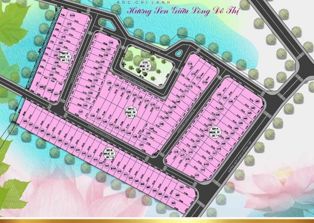 Mặt bằng phân lô dự án Khu dân cư Chí Lành Phan Rang Ninh Thuận