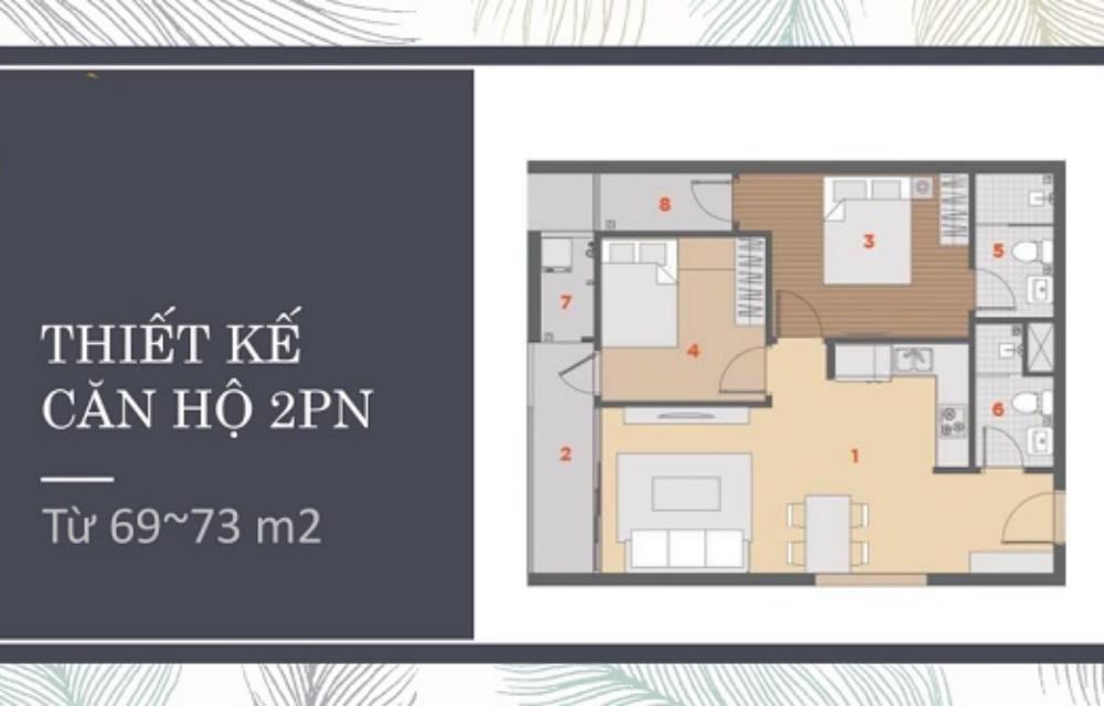 Thiết kế căn hộ 2 PN của HausNima 69 -73m2