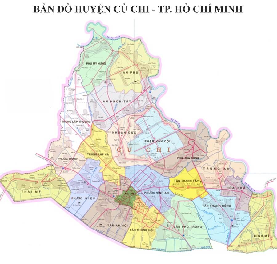 Bản đồ hành chính huyện Củ Chi năm 2022