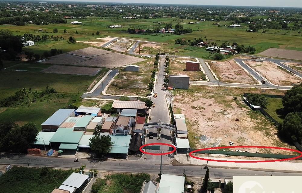 Một dự án đất nền xây dựng sai phép, không biển thông tin dự án ở Long An