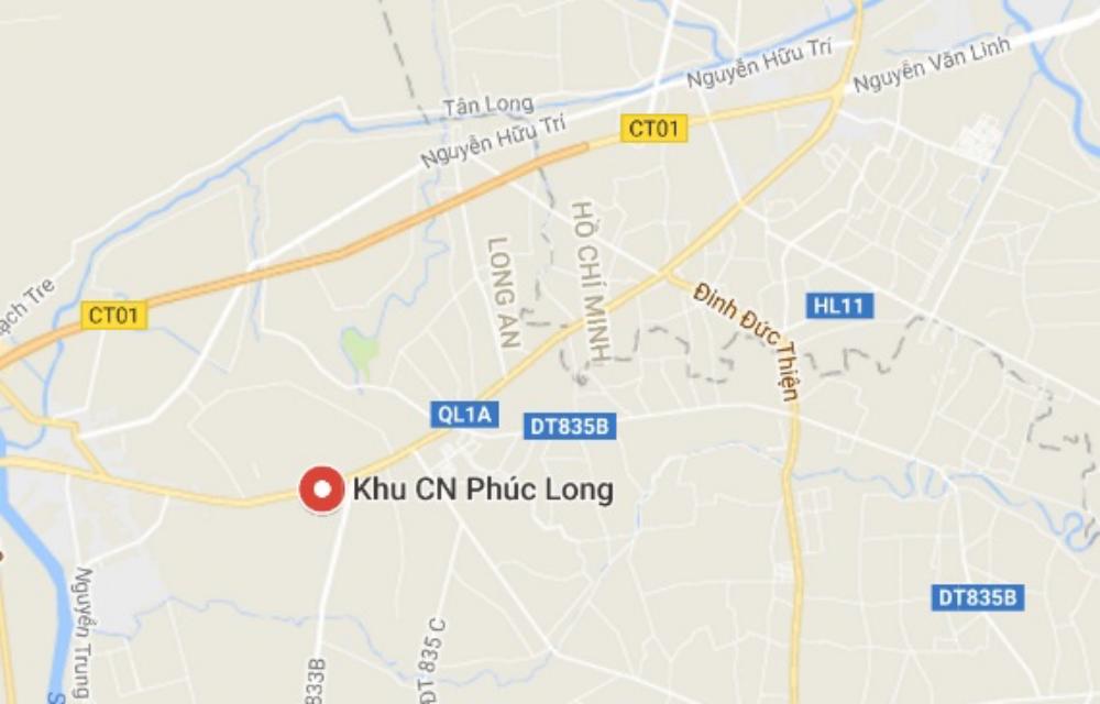 Vị trí quy hoach khu công nghiệp 334,5 ha trên Google Map
