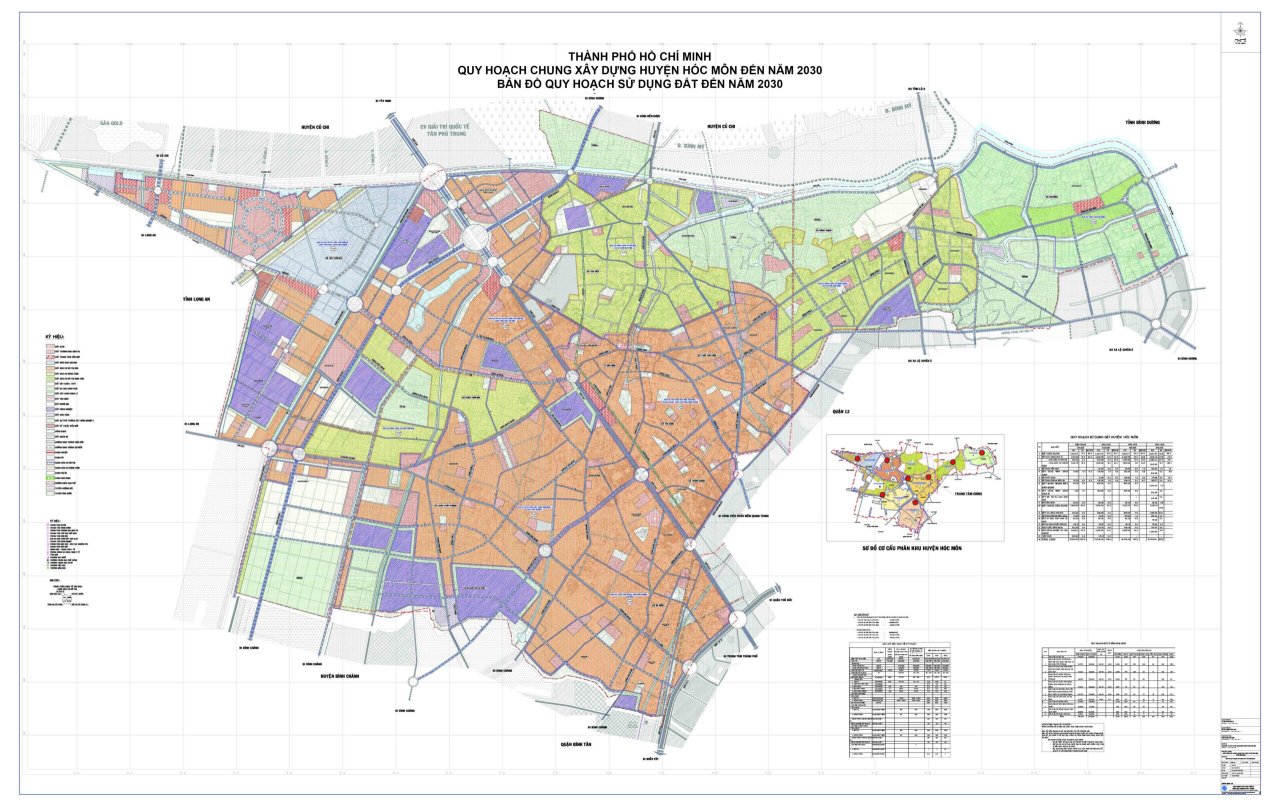 Bản đồ quy hoạch sử dụng đất huyện Hóc Môn đến năm 2030