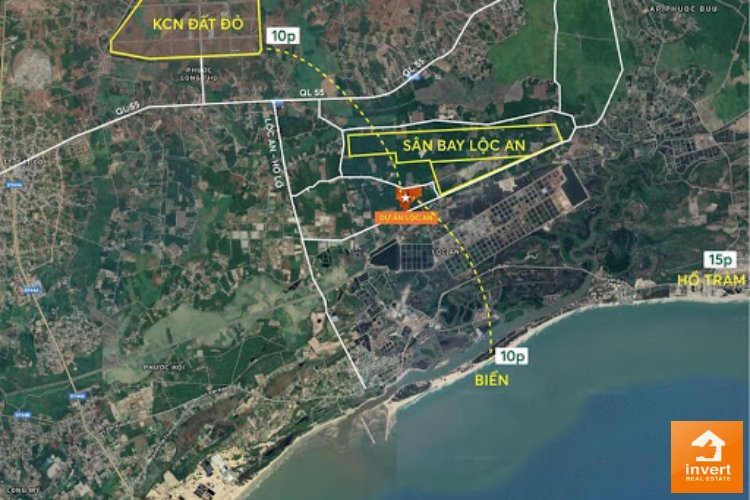  Vị trí dự án sân bay Lộc An Hồ Tràm