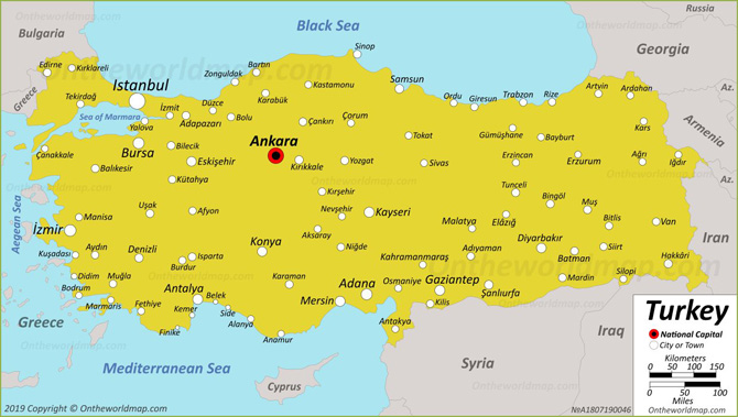 Bản đồ chi tiết nhất của các vùng của đất nước Thổ Nhĩ Kỳ