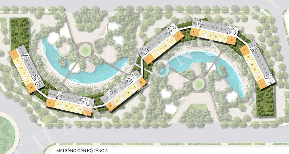 Mặt bằng tầng 6 Block Căn hộ Sky Garden