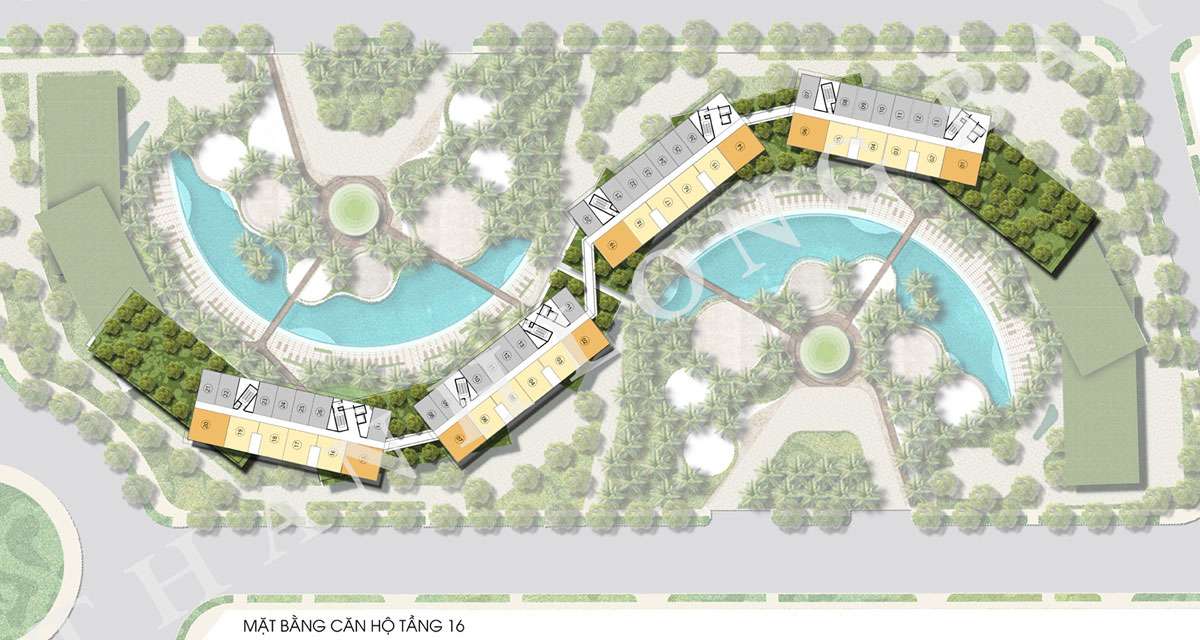 Mặt bằng tầng 16 Block Căn hộ Sky Garden