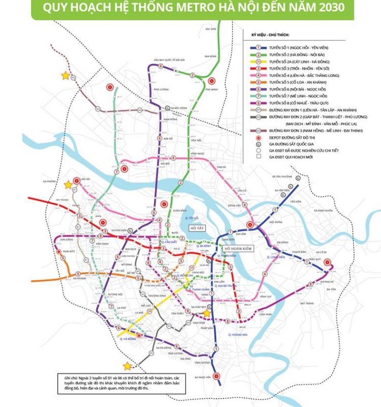Quy hoạch hệ thống Metro tại Hà Nội đến năm 2030