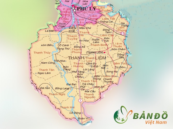 Bản đồ hành chính tỉnh Hà Nam khổ lớn năm 2022
