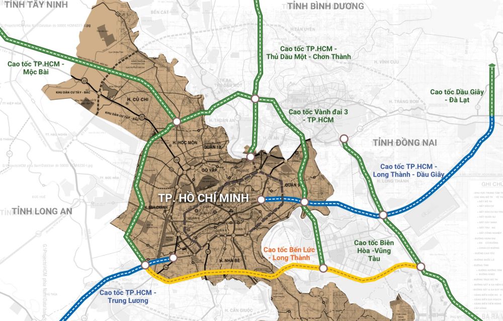 Tiến độ thi công 8 tuyến đường Cao Tốc nối trực tiếp TP.HCM?