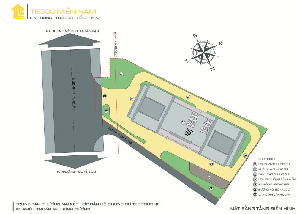 Mặt bằng điển hình 2 dự án căn hộ chung cư Tecco Home An Phú
