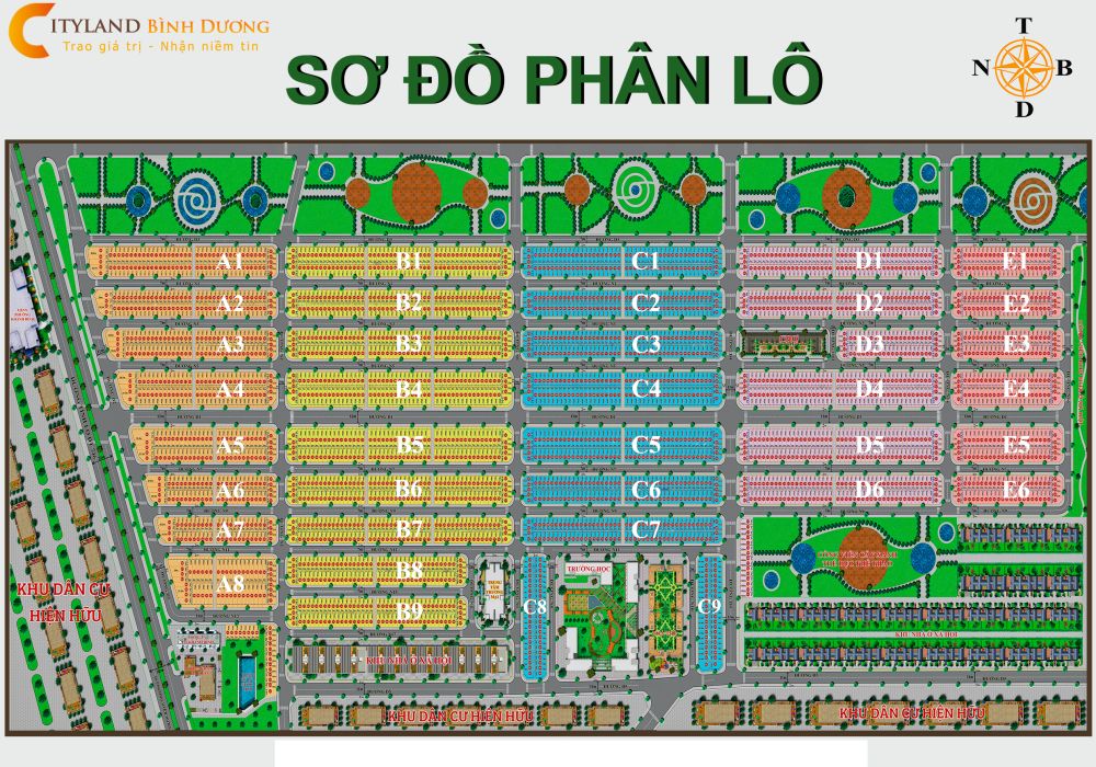 Mặt bằng dự án đất nền City Land Bình Dương Tân Uyên