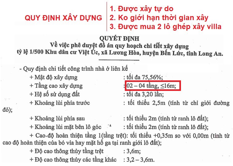 Pháp lý xây dựng dự án VietUc Varea tại Bến Lức Long An