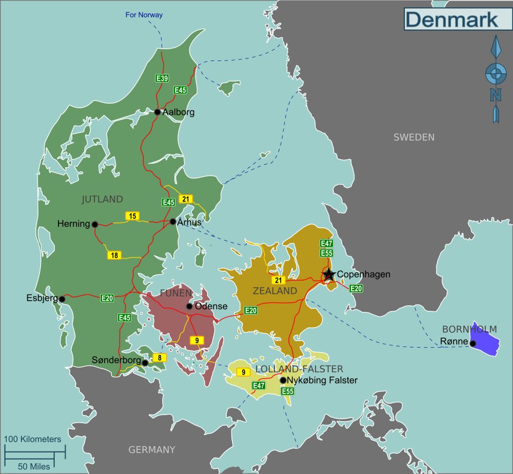 Bản đồ đất nước Đan Mạch (Denmark Map) khổ lớn năm 2022 - Thợ Sửa Máy