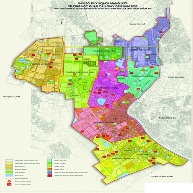 Bản đồ hành chính các quận TP Hà Nội khổ lớn năm 2022