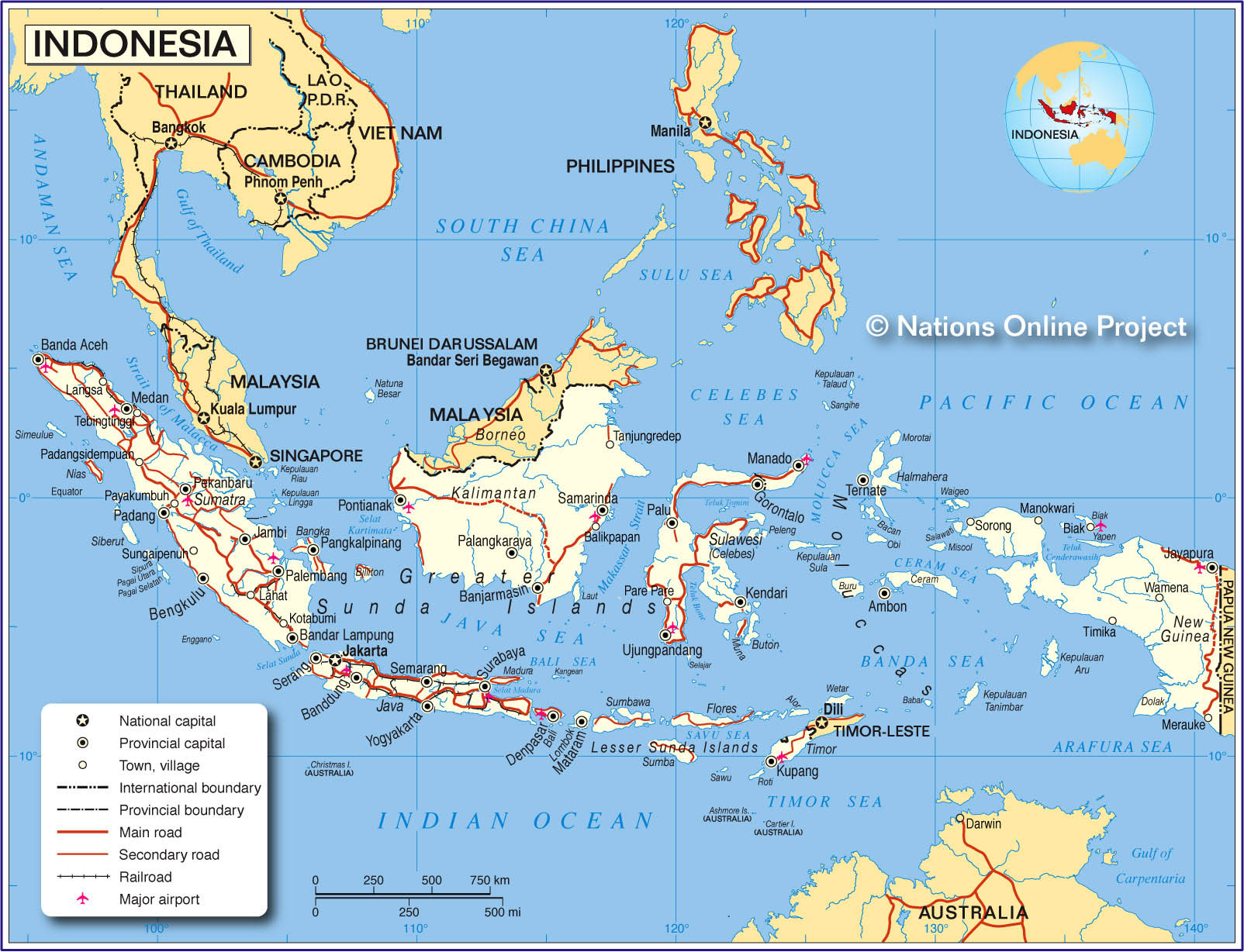 Bản đồ Indonesia (In-đô-nê-xi-a) khổ lớn phóng to năm 2022