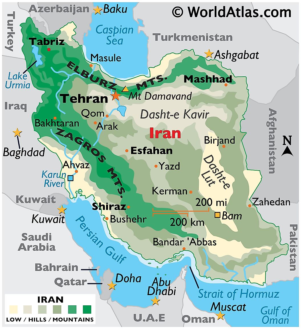 Bản đồ Hành Chính đất Nước Iran Iran Map Phóng To Năm 2023