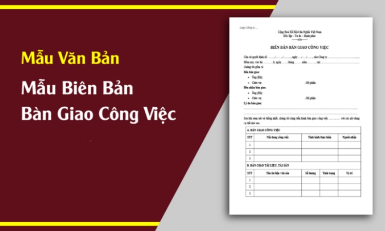 Mẫu biên bản bàn giao công việc 