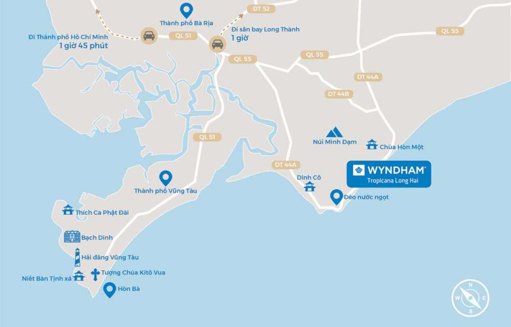 Vị trí Wyndham Tropicana Long Hải trên Google Map