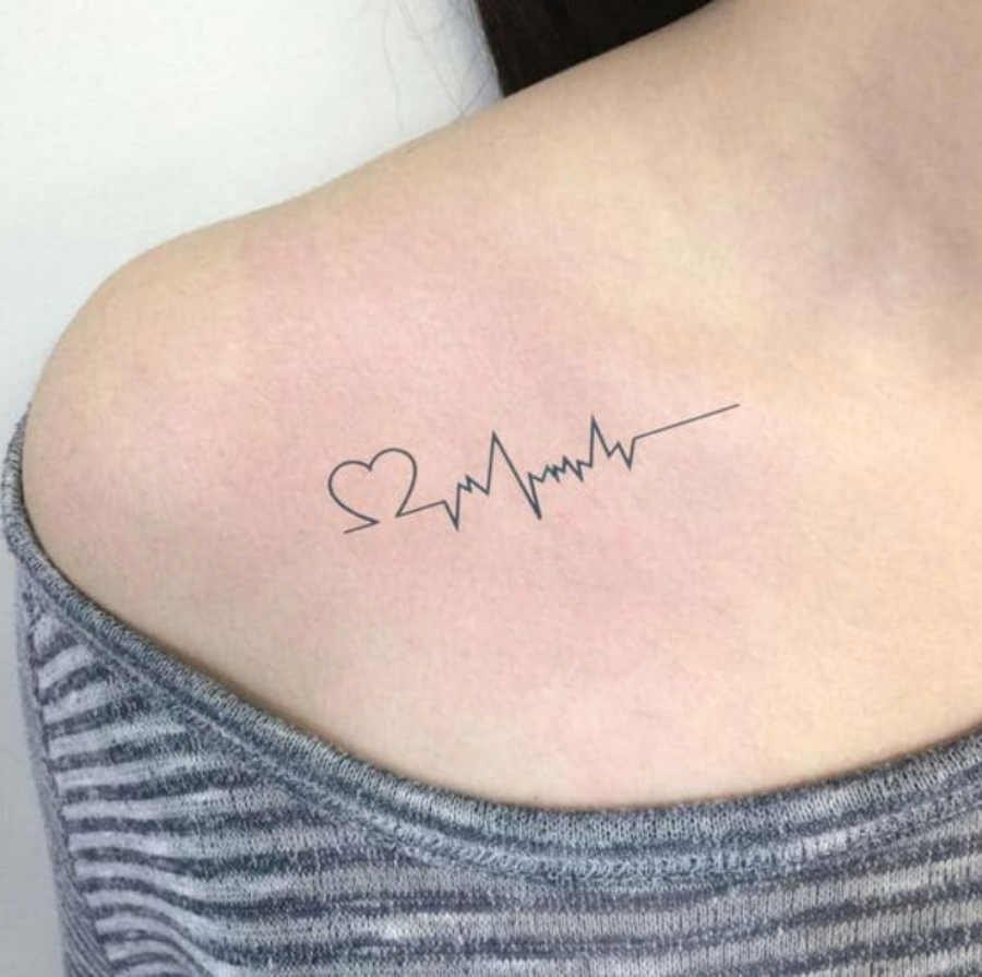 Hình xăm dán nữ tatoo nhịp tim tình yêu kích thước 6 x 10 cm  Shopee Việt  Nam
