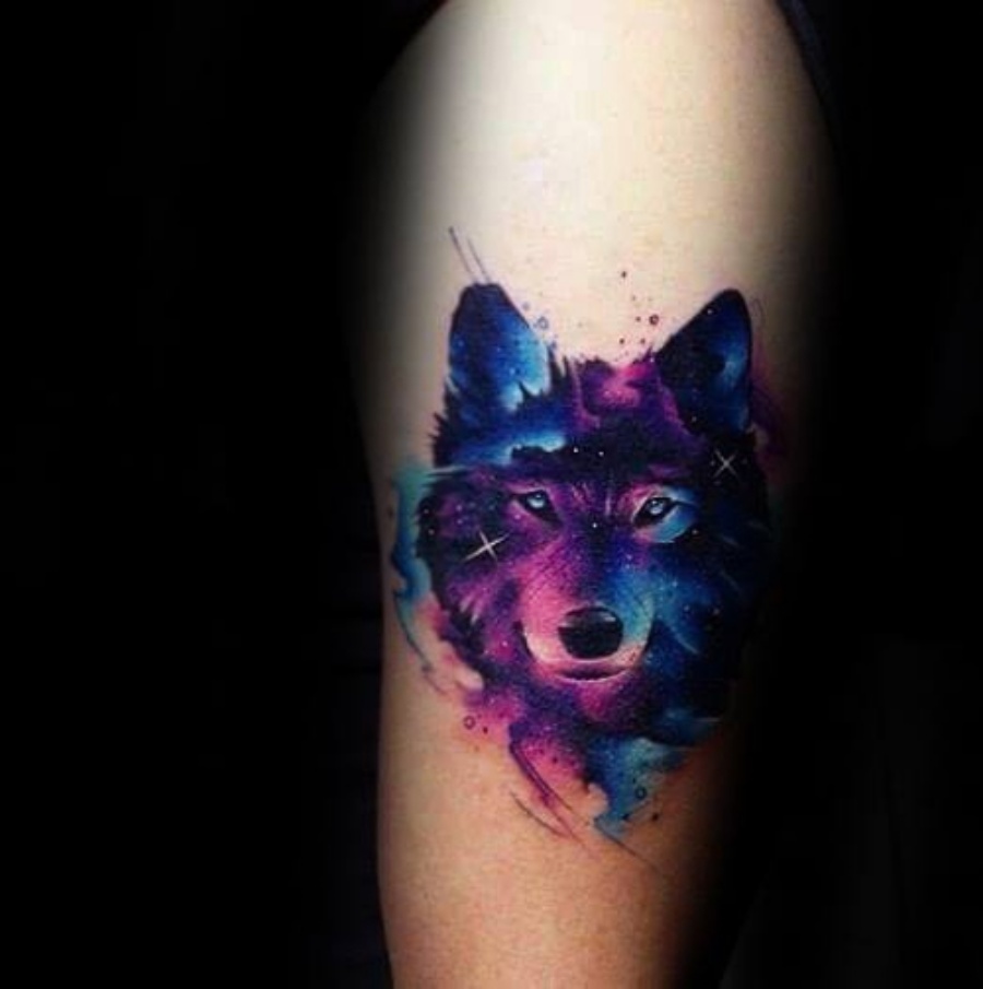Hình xăm dán tattoo hình sói cực ngầu TBS Candyshop88