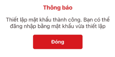 Quá trình đăng ký tài khoản ứng dụng VNeID thành công, ứng dụng sẽ hiển thị thông báo và lúc này bạn đã có thể đăng nhập vào ứng dụng để thực hiện đăng ký tài khoản định danh điện tử Mức 1