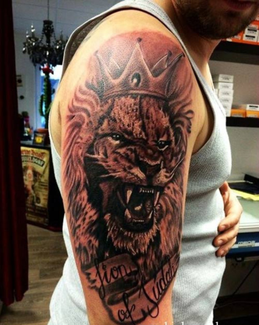 Hình xăm sư tử ở bắp tay  𝘏𝘪𝘯𝘩  Đỗ Nhân Tattoo Studio  Facebook