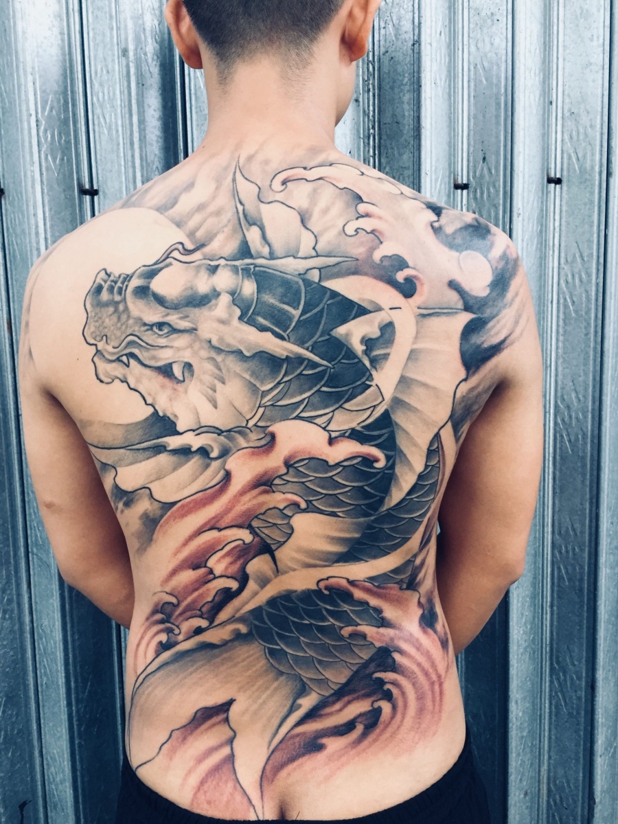 109 hình xăm rồng đẹp và ý nghĩa cực ngầu nửa  full lưng tay