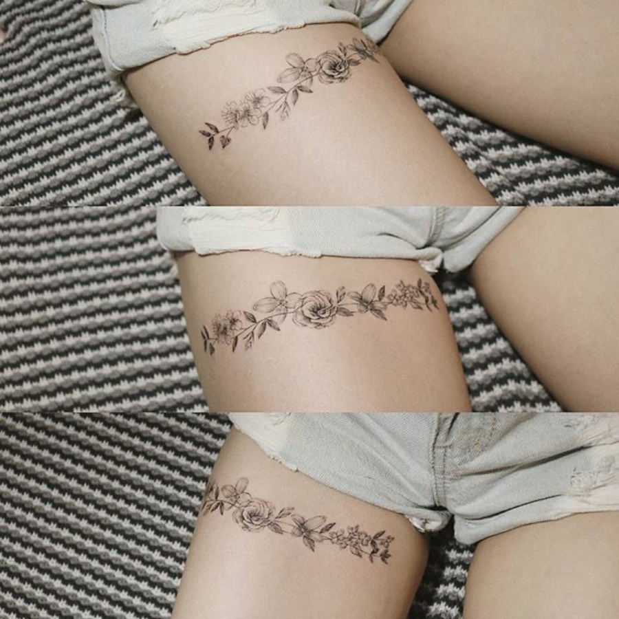 22150842 2 hinh xam vong chan hoa mau don