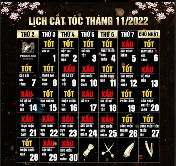 Cắt tóc ngày nào tốt? Lịch cắt tóc tháng 11/2022 dương lịch