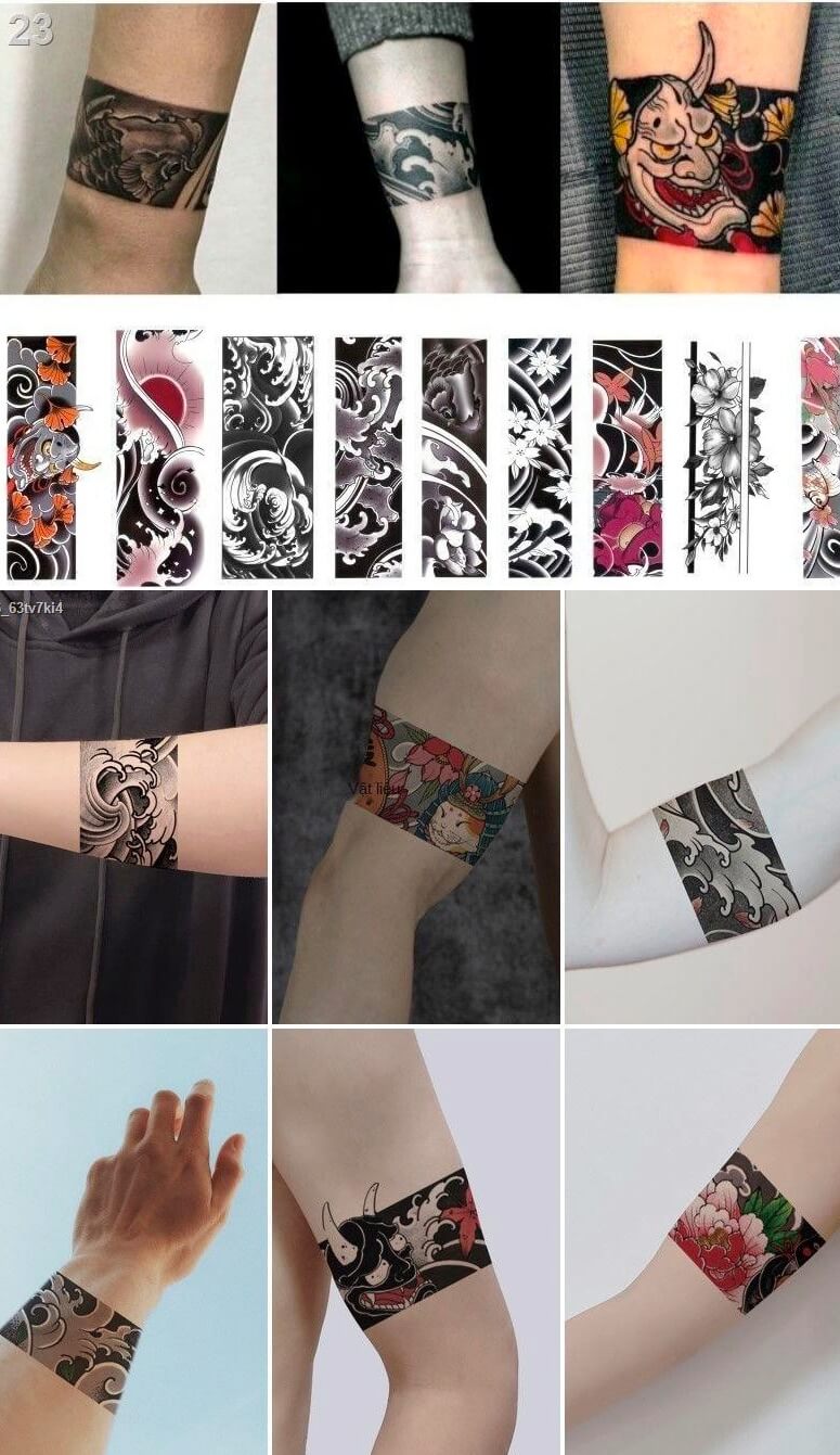 Hình Xăm Dán Tattoo Vòng tay Họa Tiết M76 có hàng sẵn tại Candyshop88