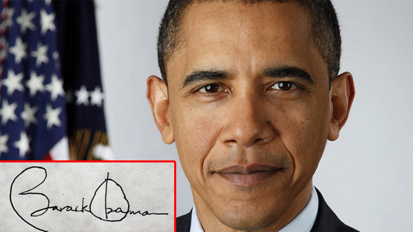 Tổng thống Obama là người mệnh Thổ, chữ ký của ông khá rõ ràng, dễ hiểu và theo quy tắc phong thủy