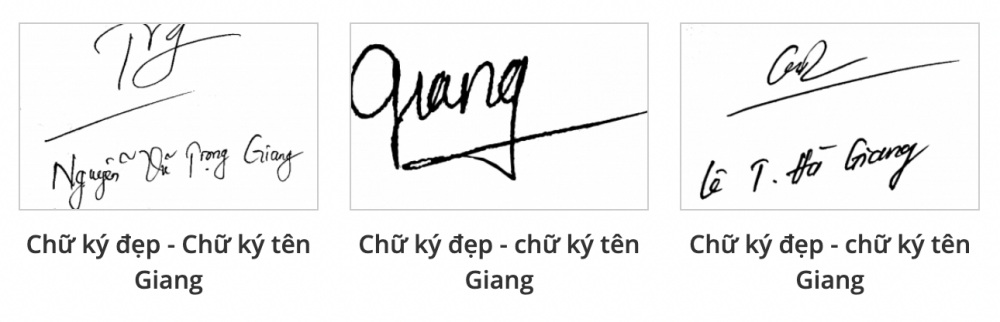 Mẫu chữ ký đẹp theo tên Giang