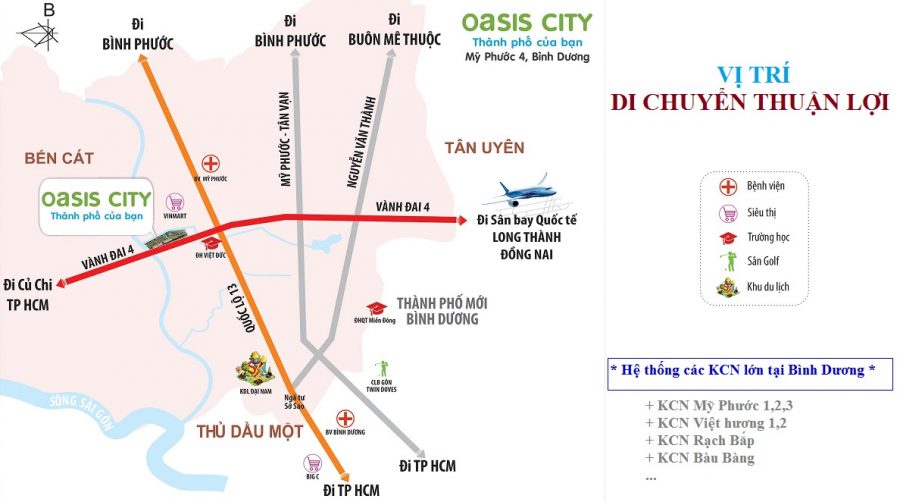 Vị trí dự án khu đô thị Oasis City Bình Dương