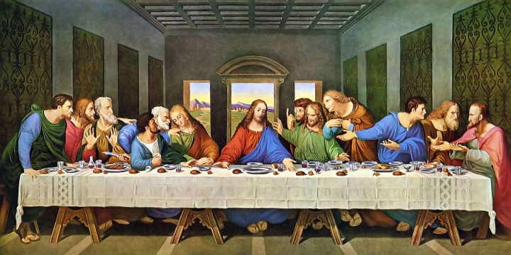 Bức tranh "Bữa tối cuối cùng" vẽ Chúa Jesus và 12 tông đồ vào đêm trước khi ngài bị giết.