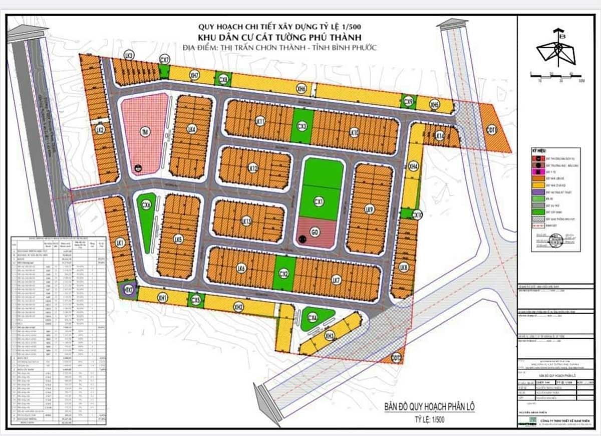 Mặt bằng dự án Cát Tường Phú Thành Bình Phước