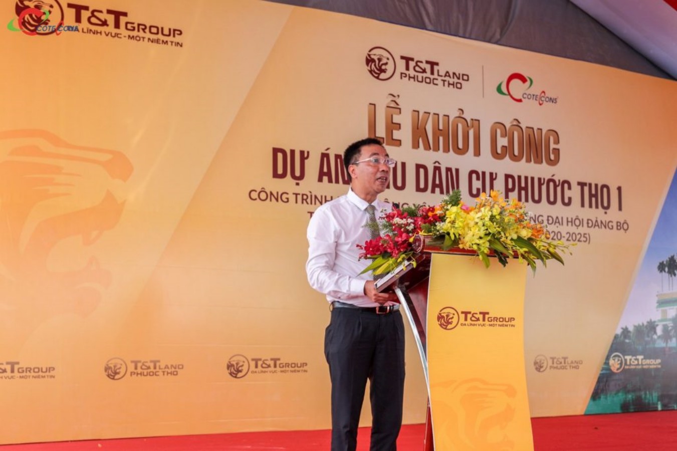 Ông Nguyễn Anh Tuấn, Phó TGĐ Tập đoàn T&T Group phát biểu tại lễ khởi công dự án.