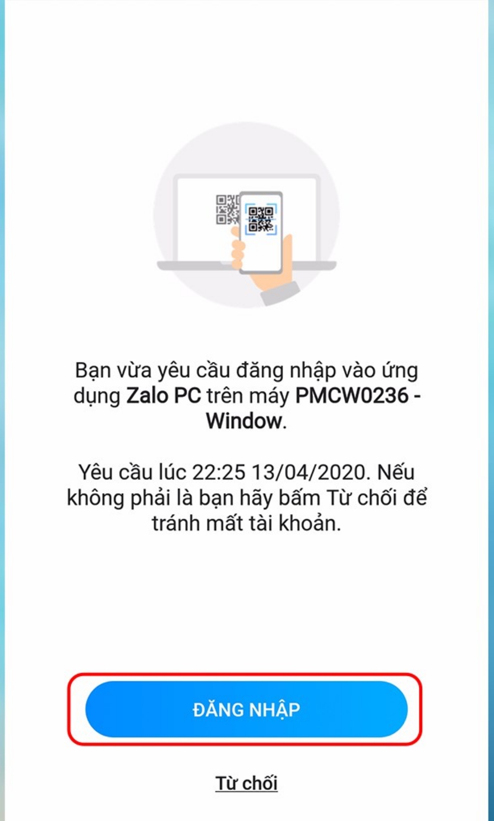 Xác nhận đăng nhập
