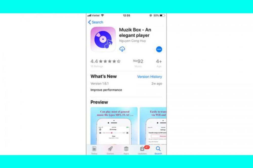 Phần mềm Muzik Box trên Appstore