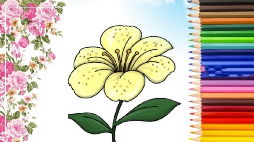 10 Tranh tô màu bông hoa cho bé từ 35 tuổi đơn giản đa dạng